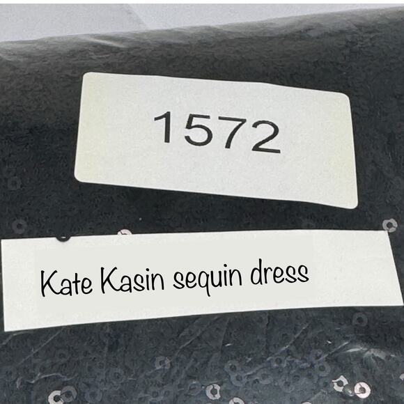 Formal Evening Gown Black Sequin Maxi Kate Kasin 8 Glam Gala Event Pageant Prom - Picture 10 of 10